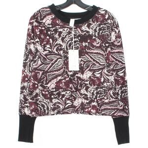 NWT Joie Sweatshirt Caleigh Boho Retro Whimsical Paisley Floral Red Size Medium